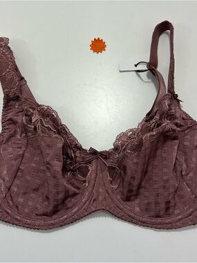 Prima Donna Brown Lace Unpadded Underwire Bra 36D NWOT